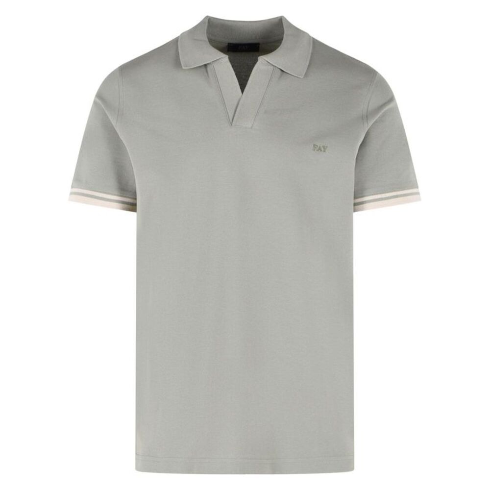 Fay Green Stretch Cotton Polo Shirt Men
